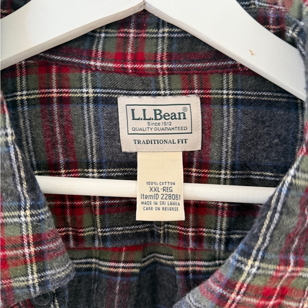 L.L. Bean Men's Plaid Cotton Shirt Button Down Long Sleeve - Picture 5 of 6
